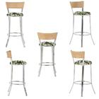 Jogo De Mesa Bistrô Com Tampo De Vidro Redondo 4 Banquetas Em