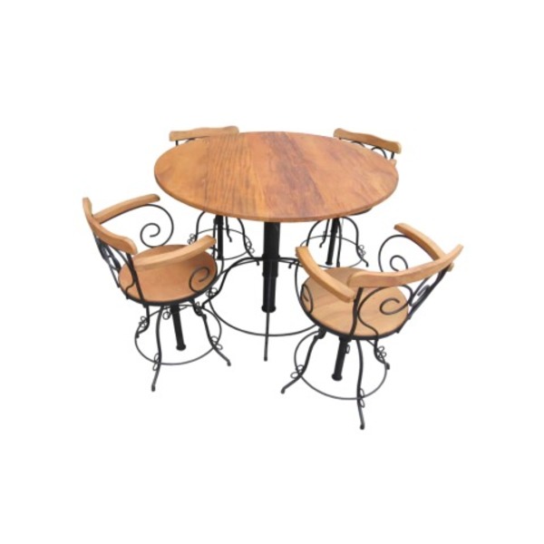 Jogo De Mesa Cassis Com 04 Banquetas Giratórias E Reguláveis