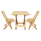 Jogo De Mesa Com 2 Cadeiras De Madeira Dobravel 70x70 Ideal P