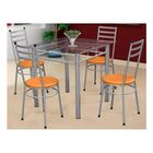 Jogo De Mesa Com 4 Cadeiras Tulipa Prata - Marcheli - Prata/l