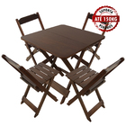 Jogo De Mesa Conjunto 4 Cadeiras Madeira 70 Por 70 Dobráveis