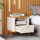 Jogo De Mesa De Cabeceira Bali Off White Nature Bronze