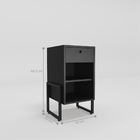 Jogo De Mesa De Cabeceira Lua 1 Gaveta Preto