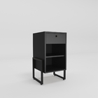 Jogo De Mesa De Cabeceira Lua 1 Gaveta Preto