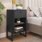 Jogo De Mesa De Cabeceira Lua 1 Gaveta Preto