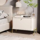 Jogo De Mesa De Cabeceira Sofia Off White Dourado