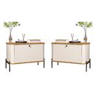 Jogo De Mesa De Cabeceira Sofia Off White Nature Preto