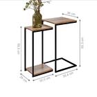 Jogo De Mesa De Centro E Mesas Laterais Xangai Demolição Preto