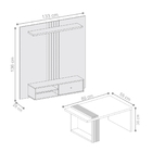 Jogo De Mesa De Centro E Painel Bonnie Pérola Nature Ripado