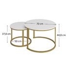 Jogo De Mesa De Centro Redonda Sala  Perola  Goldluxo 58cm