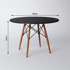 Jogo De Mesa De Jantar Eames Eiffel 80cm Com 4 Cadeiras Preta