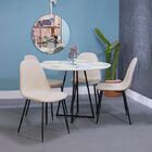 Jogo De Mesa De Jantar Inca Redonda Preta Brilhante Ø 100cm T