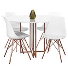 Jogo De Mesa De Jantar New Elegance Cobre Rose Gold Com 4 Cad