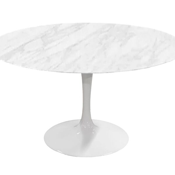 Jogo De Mesa De Jantar Saarinen Redonda Branca 1 24m E 4 Cade