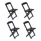 Jogo De Mesa De Madeira 70x70 C/ 04 Cadeiras Tabaco