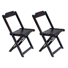 Jogo De Mesa Dobravel Com 2 Cadeiras De Madeira 70x70 Ideal P