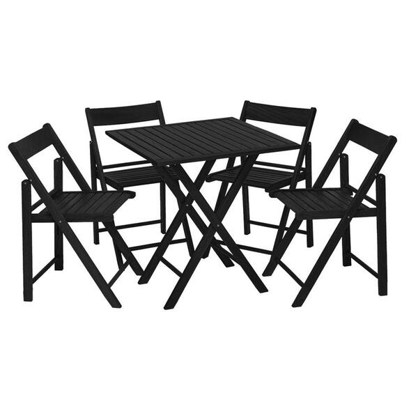 Jogo De Mesa Dobravel Com 4 Cadeiras De Madeira Ideal Para Ba