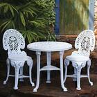 Jogo De Mesa E 4 Cadeiras Plásticas Colonial Branca