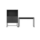 Jogo De Mesa E Armario Semi-aberto Gael Preto