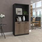 Jogo De Mesa E Balcão Metz Castanho/preto