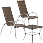 Jogo De Mesa E Cadeiras De Alumínio Em Fibra Sintética Área E