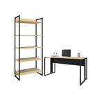 Jogo De Mesa E Estante Chelsea Natura/preto