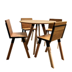 Jogo De Mesa Eiffel Industrial 90 Cm Com 4 Cadeiras Detroit M