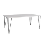 Jogo De Mesa Elen Retangular Tampo De Madeira 140x80cm Branco