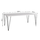 Jogo De Mesa Elen Retangular Tampo De Madeira 140x80cm Branco