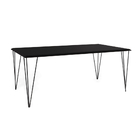 Jogo De Mesa Elen Retangular Tampo De Madeira 140x80cm Preto