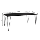 Jogo De Mesa Elen Retangular Tampo De Madeira 150x90cm Preto