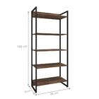 Jogo De Mesa Em L E Estante Bill Castanho Preto