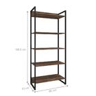 Jogo De Mesa Em L E Estante Bill Castanho Preto