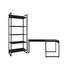 Jogo De Mesa Em L E Estante Bill Preto