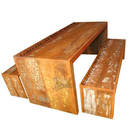 Jogo De Mesa Isabela Em Madeira De Demolição - Cód 978