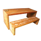 Jogo De Mesa Isabela Em Madeira De Demolição - Cód 978