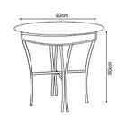 Jogo De Mesa Jantar Redondo Vidro 90cm Com 4 Cadeiras Em Aço