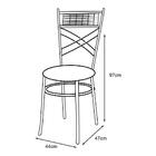 Jogo De Mesa Jantar Redondo Vidro 90cm Com 4 Cadeiras Em Aço