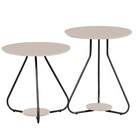 Jogo De Mesa Lateral New Jade Pé Preto Bisart Decor Laca Off