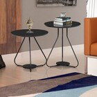 Jogo De Mesa Lateral New Jade Pé Preto Bisart Decor Preto