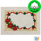 Jogo De Mesa Lugar Americano - 4 Peças  Algodão Estampa Natal