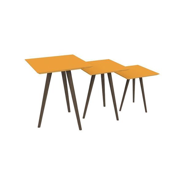 Jogo De Mesa Quadrada 3 Peças Amarelo - Pinoquio