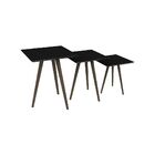 Jogo De Mesa Quadrada 3 Peças Preto - Pinoquio