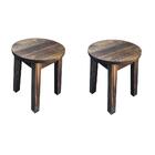 Jogo De Mesa Redonda Com 2 Banquetas De Madeira Maciça Moveis