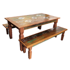 Jogo De Mesa Rústico Angelina Em Madeira De Demolição - Cód 2