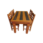 Jogo De Mesa Rústico Loretta Em Madeira De Demolição - Cód 25