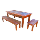 Jogo De Mesa Rústico Stefany Em Madeira De Demolição - Cód 14