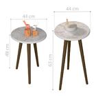 Jogo De Mesas Antic Apoio E Lateral Efeito Marmorato Carrara