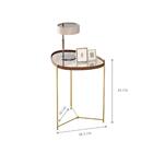 Jogo De Mesas Bergamo Castanho Dourado