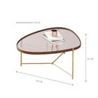 Jogo De Mesas Bergamo Castanho Dourado